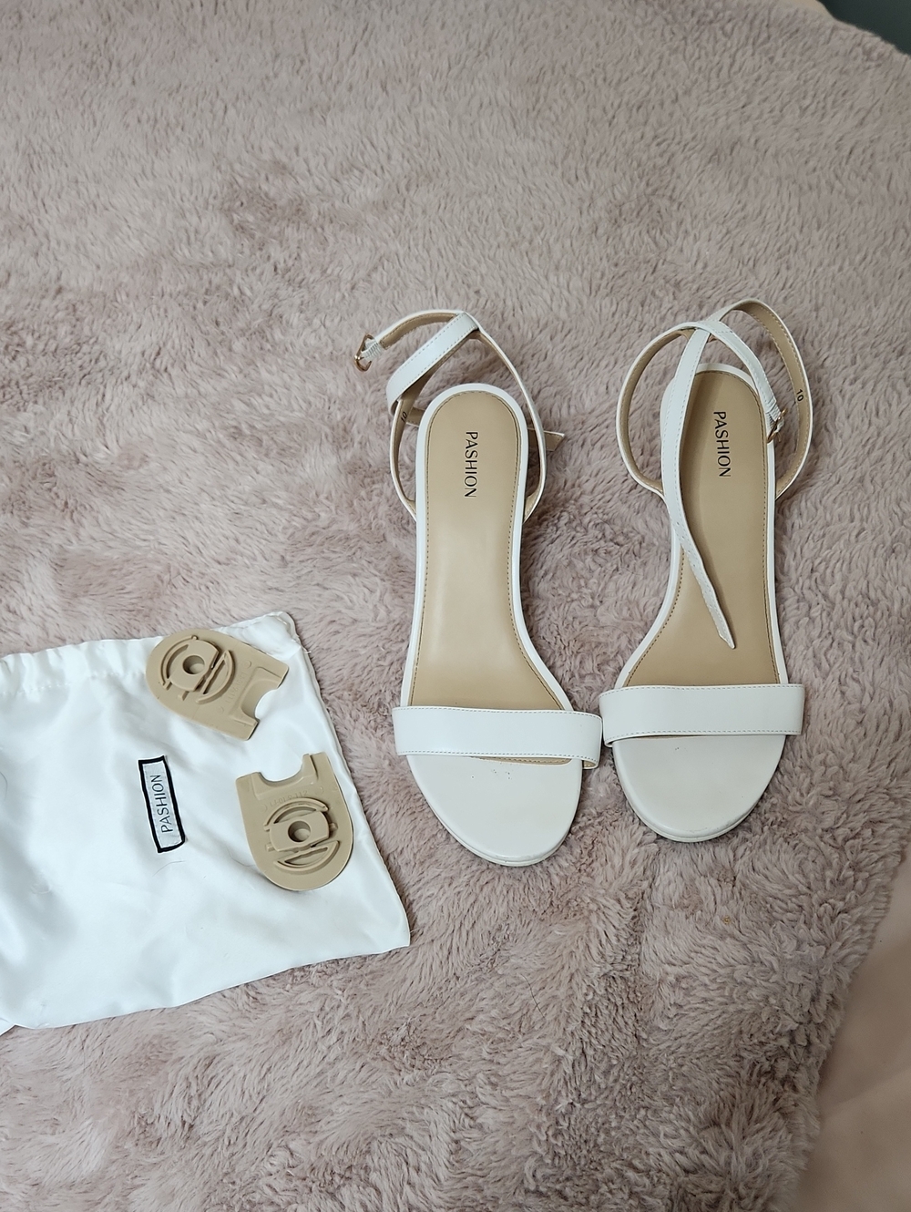 Pashion Footwear White Ankle-Strap Single-Band Sandals